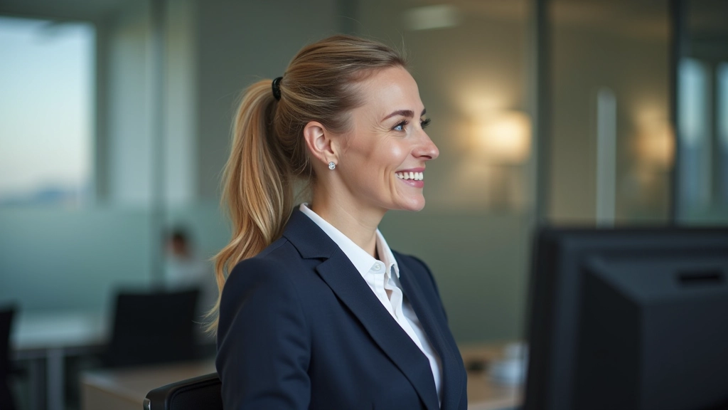 Person attentively listening with focused expression and open posture in a calm professional setting